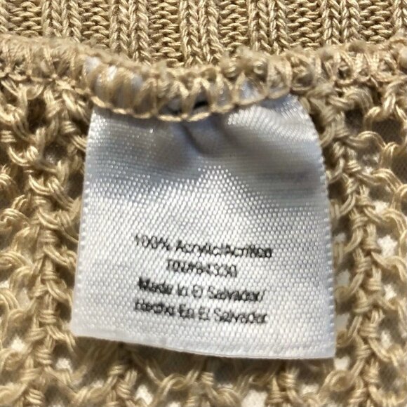 Ana A New Approach 3X Beige Open-Knit Poncho Sweater With Side Ties Beach Pool - Picture 7 of 8